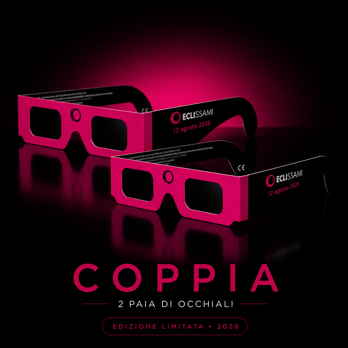 Occhiali per Eclissi Solare Certificati ISO 12312-2 – Pack Coppia (2) | ECLISSAMI eclissami