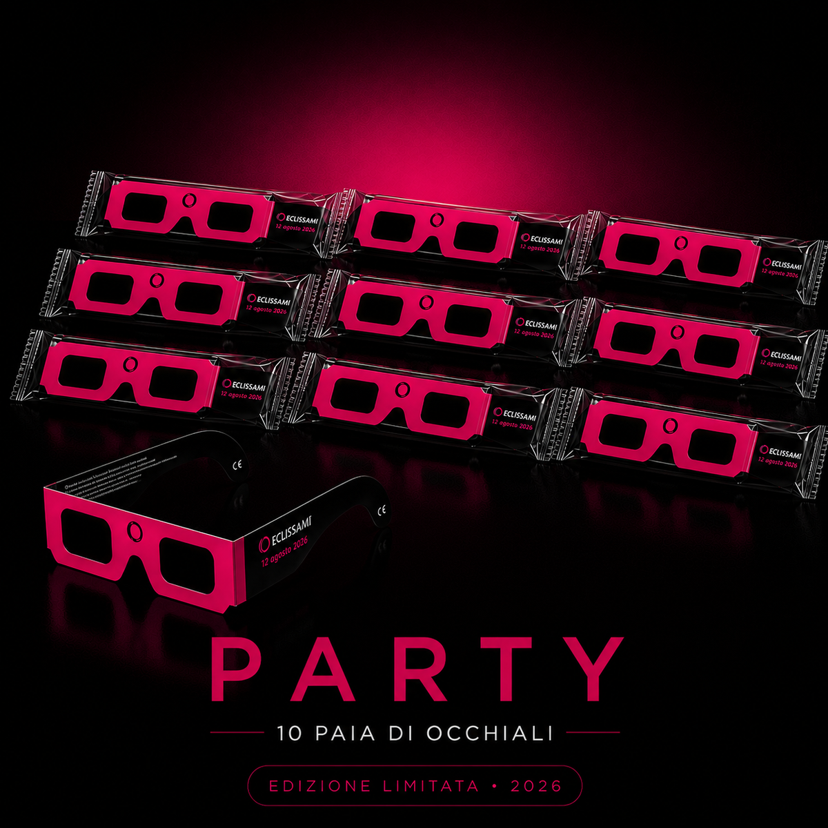 Occhiali per Eclissi Solare ISO 12312-2 – Party Pack (10) | ECLISSAMI eclissami